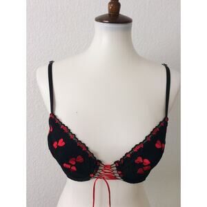 Frederick's of Hollywood Lingerie Bra Floral Lace Heart